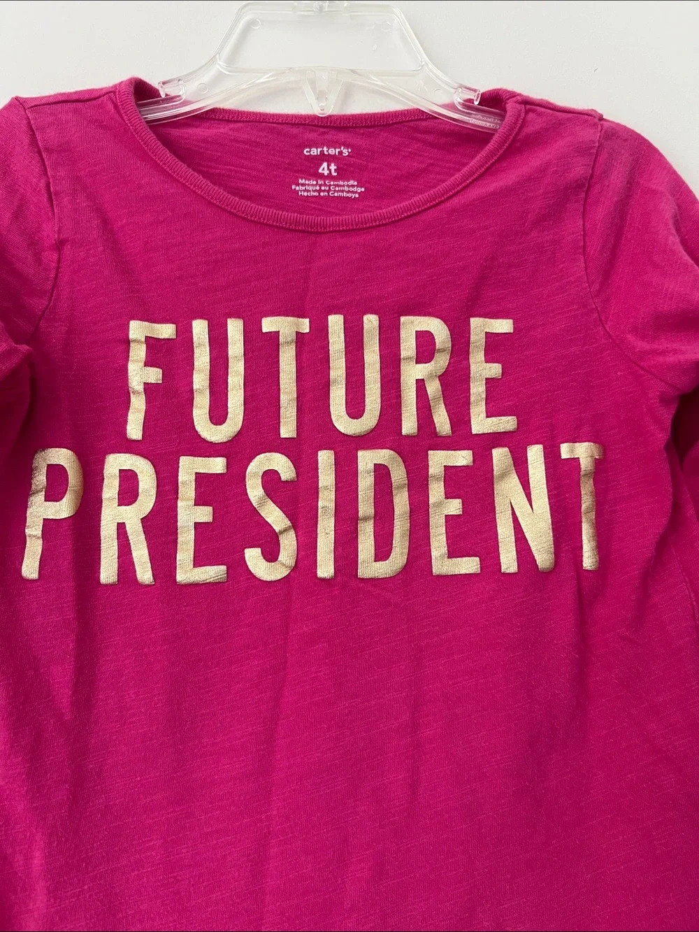 Carter's Hot Pink Long-Sleeve 'Future President' Tee